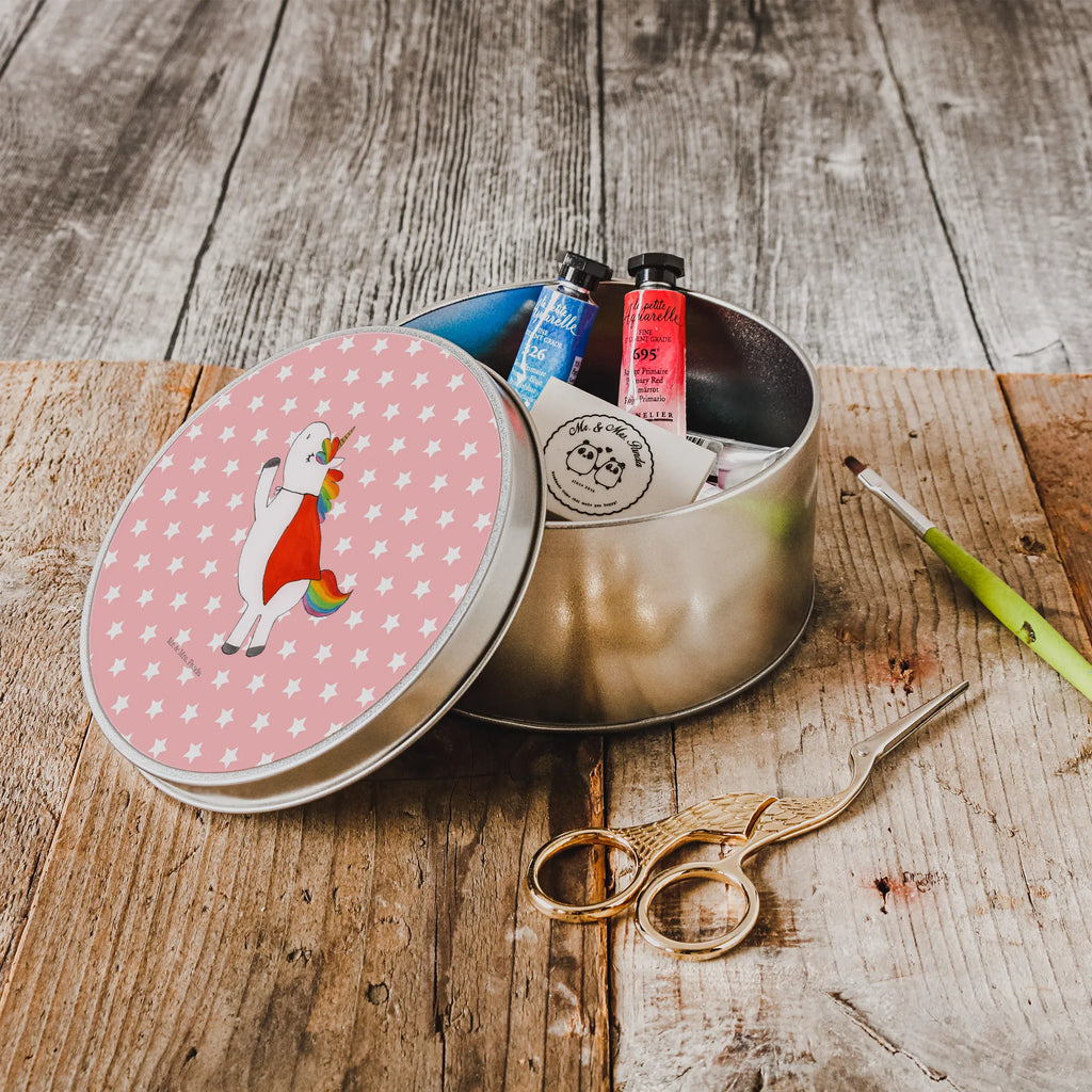 okrągła puszka z blachy Jednorożec Super Jednorożec, jednorożce, dekoracje jednorożca, jednorożec