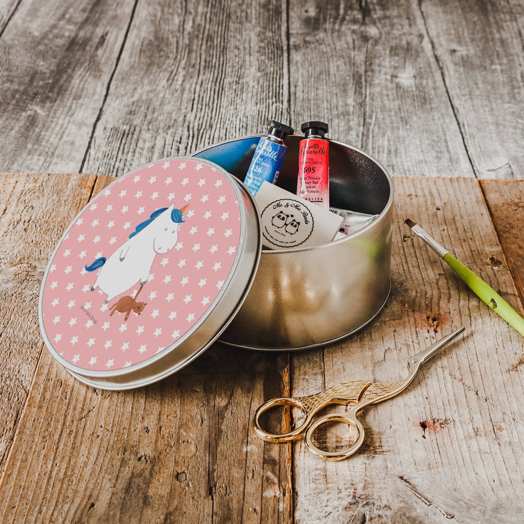 okrągła puszka z blachy Jednorożec Miś Jednorożec, jednorożce, dekoracje jednorożca, jednorożec