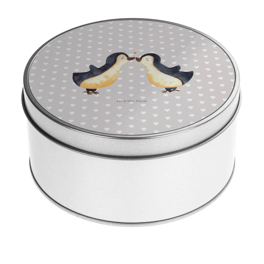 Round tin Penguins in love tin can, tin, storage tin, storage, cookie tin, gift box, Love, Loving, Two, Together, Marriage, Engagement, Proposal of marriage, Love gift, gift for her, gift for him, anniversary gift, wedding, pair of penguins, wedding anniversary, fiancée, fiancé, proof of love, gift friend, pair, gift idea, love, couple. love couple, gift girlfriend, Penguin, engagement, penguin love, penguins, anniversary, love saying, guest gift, gift anniversary