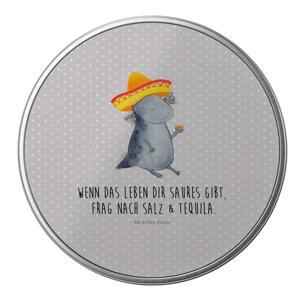 okrągła puszka z blachy Aksolotl Tequila Axolotl, Molch