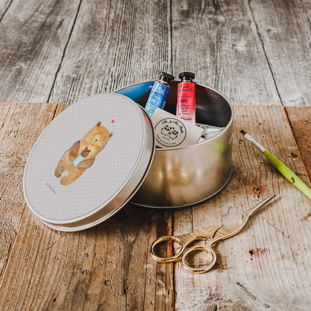 okrągła puszka z blachy Niedźwiedź Niemowlę Niedźwiedź, Miś, Pluszowy miś