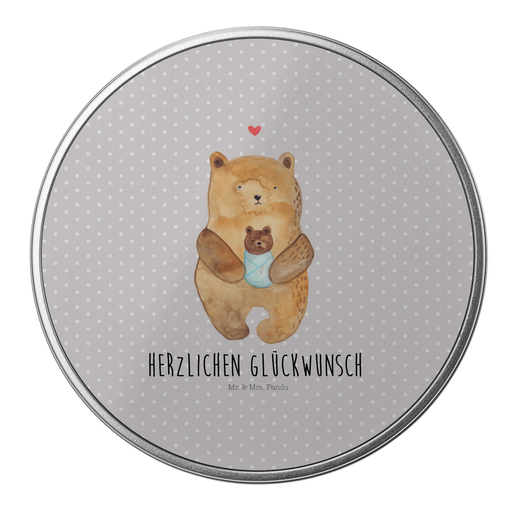 okrągła puszka z blachy Niedźwiedź Niemowlę Niedźwiedź, Miś, Pluszowy miś