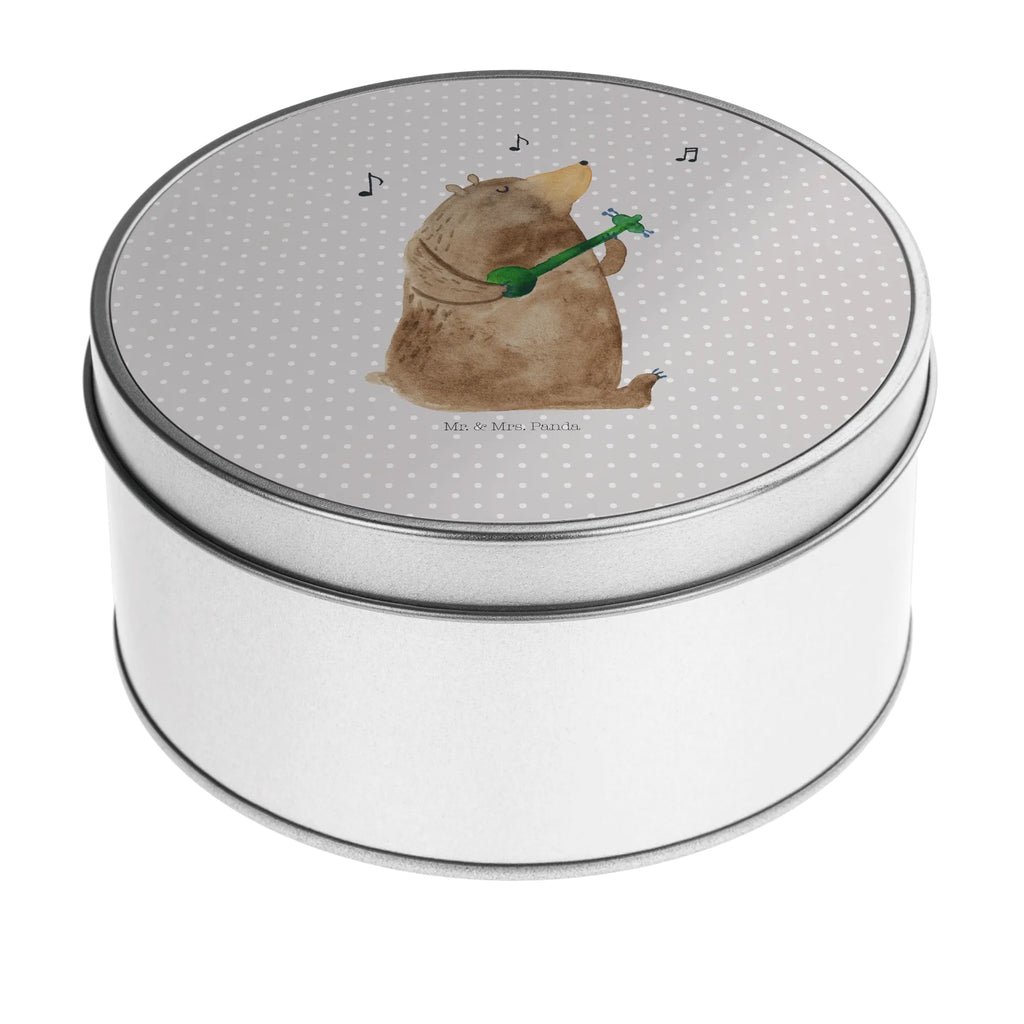 okrągła puszka z blachy niedźwiedź Gitara Niedźwiedź, Miś, Pluszowy miś