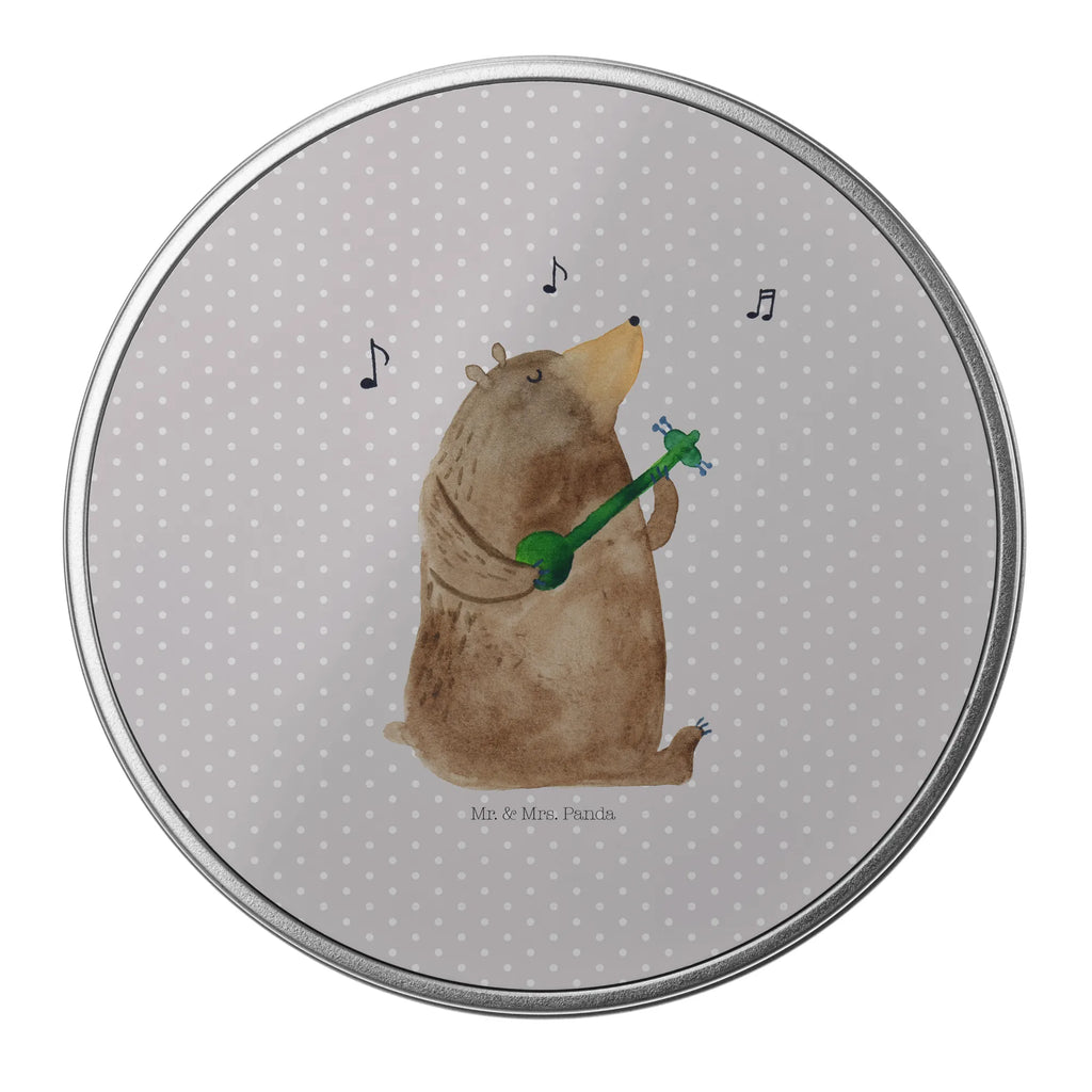 okrągła puszka z blachy niedźwiedź Gitara Niedźwiedź, Miś, Pluszowy miś