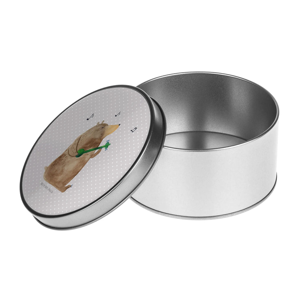 okrągła puszka z blachy niedźwiedź Gitara Niedźwiedź, Miś, Pluszowy miś