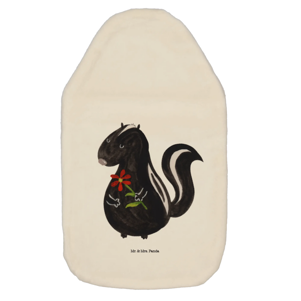 Wärmflasche Stinktier Blume Wärmflasche, Wärmflasche mit Bezug, Kinderwärmflasche, Körnerkissen, Kleine Wärmflasche, Wärmekissen, Wärmflaschenbezug, Bettflasche, Stinktier, Skunk, verträumt, Tagträumer, Wildtier, Stinki, Raubtier, Träume, Stinker, Dreams