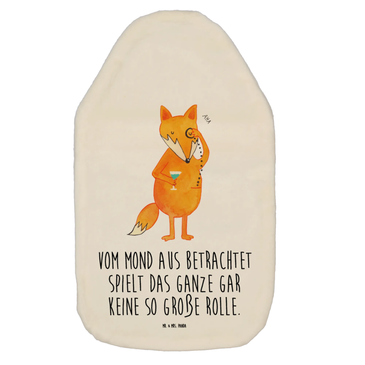 Hot water bottle Fox lord clever as a fox, forest wildlife, foxes, animal lover, words of consolation, lovesickness gift, motivation saying, problem solving, saying funny