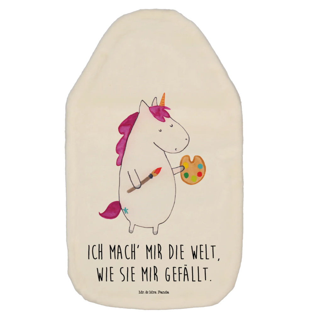 Termofor Jednorożec Artysta Wärmflaschenbezug, Kinderwärmflasche, Wärmflasche, Kleine Wärmflasche, Wärmflasche mit Bezug, Körnerkissen, Bettflasche, Wärmekissen, Einhorn, Einhörner, Einhorn Deko, Unicorn, Englisch, Stift, Welt, Malen, Künstler, Pinsel, Artist, Zeichnen, Maler, Farbe, Geschenk