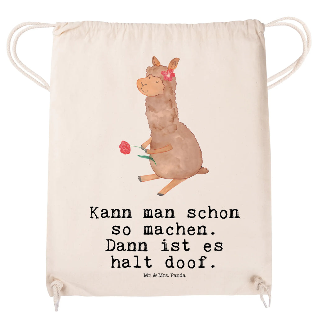 Drawstring bag alpaca flower sports bag, hipster, carrier bag, gym bag, jute bag, bag, alpaca, llama, pako, camel, Peru, animal, favourite animal, flower, Alpaca, llamas