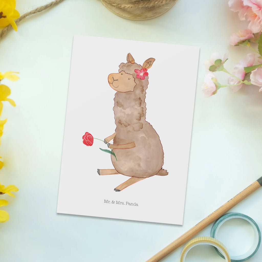 Postkarte Alpaka Blume Designkarte, bildkarte, Grußkarte, Postkarte, Fotokarte, einzelkarte, spruchkarte, Postkarten, Ansichtskarten, Kunstkarten, Motivkarte, Ansichtskarte, kunstkarte, Lama, Alpaka, Alpaka Geschenk, Alpaka Spruch, Alpaka Witz, Alpaka Dekoration, Blume, Lamas, Alpaka Dekor, Alpaka Zitat, Motiv Alpaka