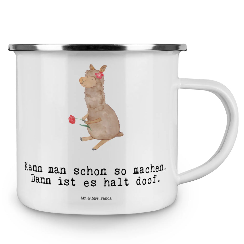 Kempingowy kubek emaliowany alpaka kwiat Alpaka, Lama