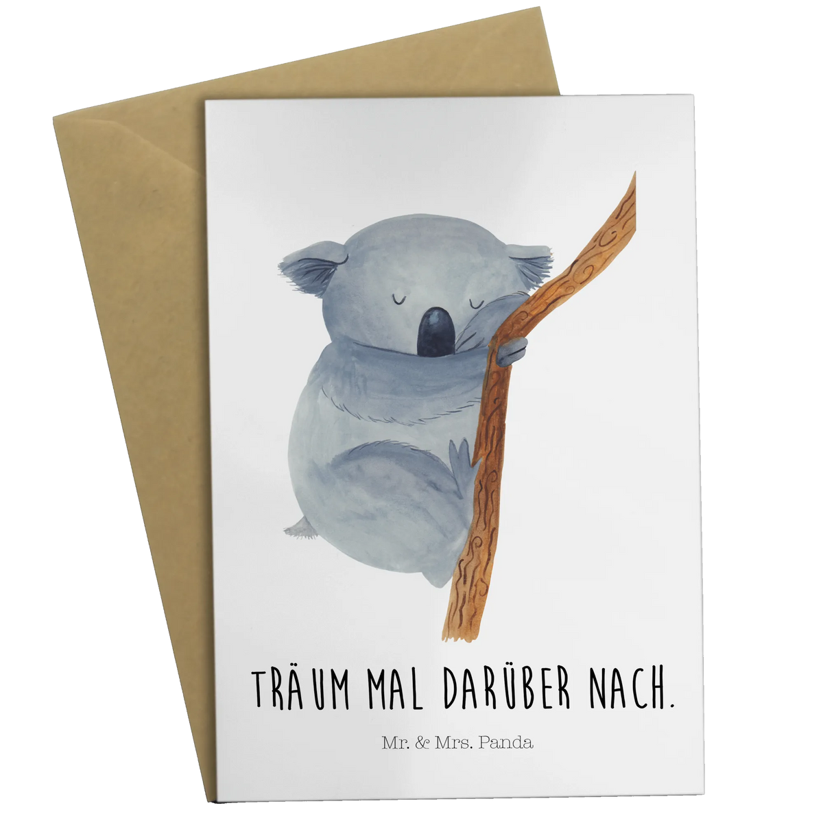 Greetings card koala card, gift ideas, gifts, small animals, cute, cute animal motives, hand drawn, funny sayings, good mood, special gifts, animal lover, koala bear, dream, sleeping, dreamland, bedroom