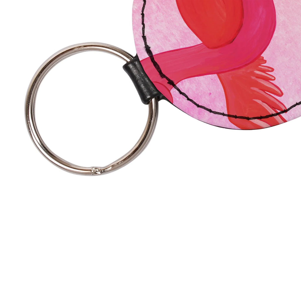 Rund Schlüsselanhänger Flamingo Yoga Schlüsselaccessoire, mini schlüsselanhänger, Schlüsselanhänger, Taschenanhänger, schlüsselbund anhänger, Flamingo, Yoga-Übung, Namaste, Achtsamkeit, Entspannung, Ärger, Tiefenentspannung, Aufregen, Vogel, Yoga