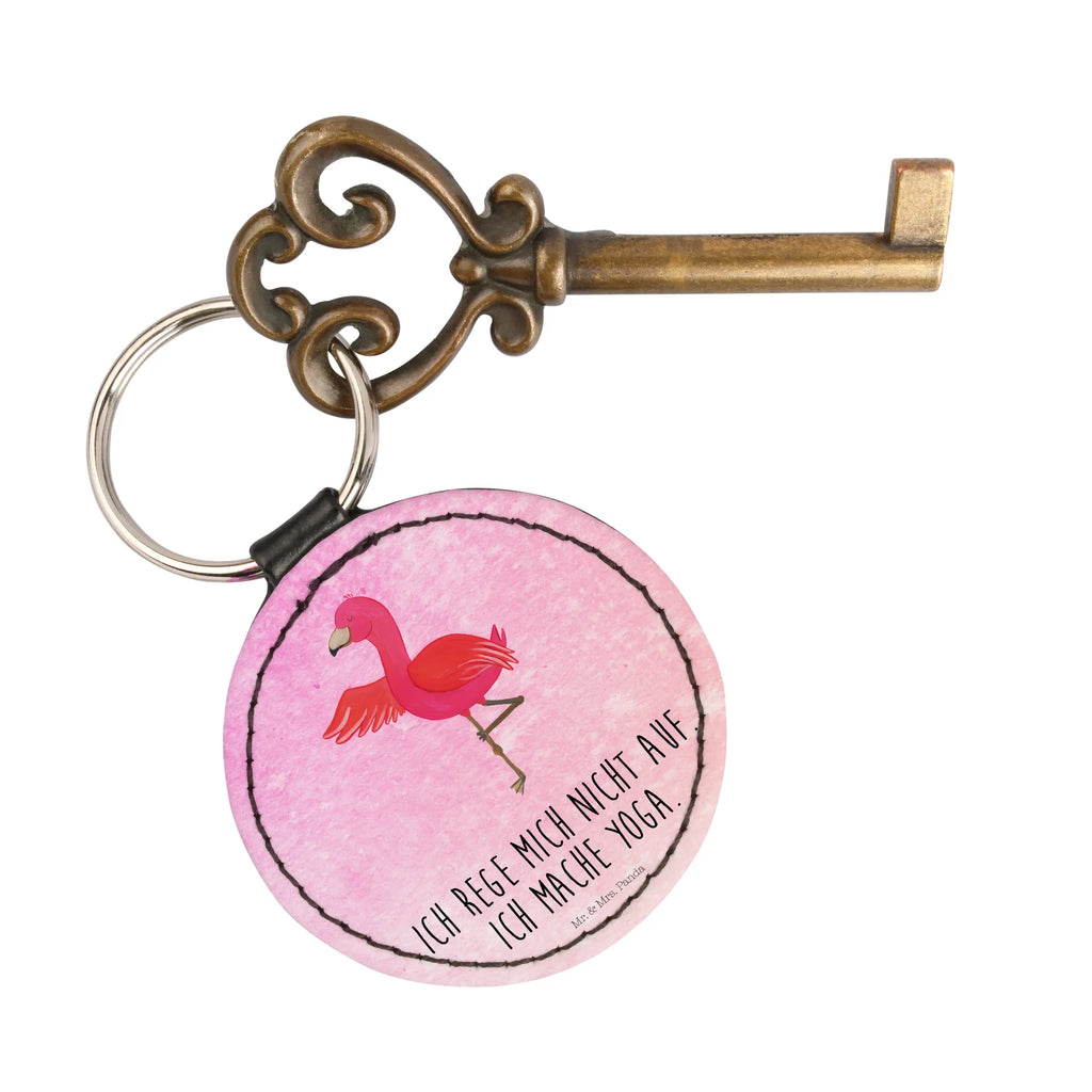 Rund Schlüsselanhänger Flamingo Yoga Schlüsselaccessoire, mini schlüsselanhänger, Schlüsselanhänger, Taschenanhänger, schlüsselbund anhänger, Flamingo, Yoga-Übung, Namaste, Achtsamkeit, Entspannung, Ärger, Tiefenentspannung, Aufregen, Vogel, Yoga