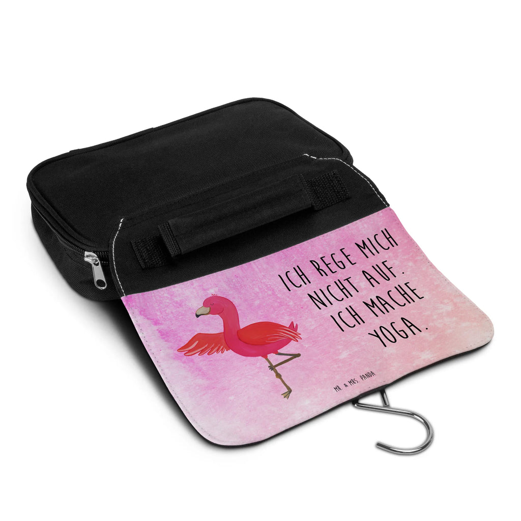Kosmetyczka Flamingo joga Waschbeutel, Waschtasche, Schminktasche, Kulturtasche, hygienebeutel, Kulturbeutel, Kulturbeutel Waschbar, beautycase, hygienetasche, Schminkbeutel, Kosmetiktasche, Reisebeutel, Toilettentasche, Necessaire, badtasche, Flamingo, Aufregen, Achtsamkeit, Namaste, Yoga-Übung, Entspannung, Tiefenentspannung, Vogel, Yoga, Ärger