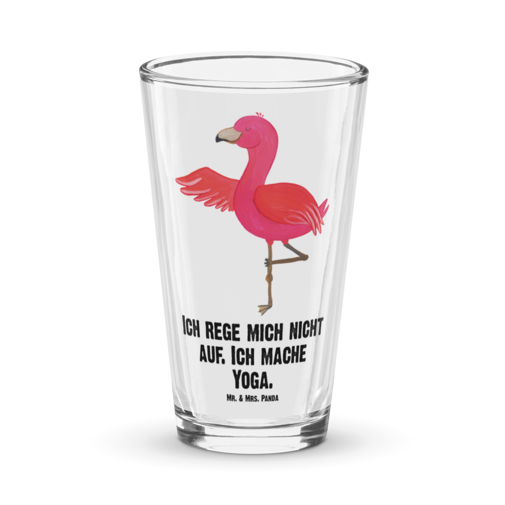 Premium Trinkglas Flamingo Yoga Trinkglas, Glas, Pint Glas, Bierglas, Cocktail Glas, Wasserglas, Flamingo, Vogel, Yoga, Namaste, Achtsamkeit, Yoga-Übung, Entspannung, Ärger, Aufregen, Tiefenentspannung