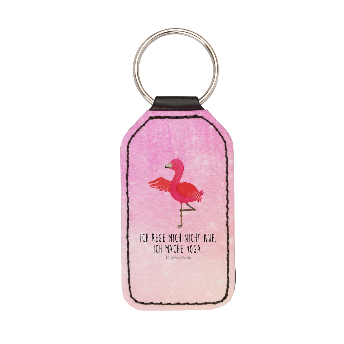 Rectangular key ring flamingo yoga gift pink, children, girls gifts, gifts, adults, gift idea, funny sayings, flamingo fans, small gifts, vacation, pink bird, unusual gifts in pink, bird of paradise, Caribbean feeling, red, pink gifts, flamingo decoration, mindfulness, deep relaxation, agitation, relaxation, yoga exercise, anger, bird