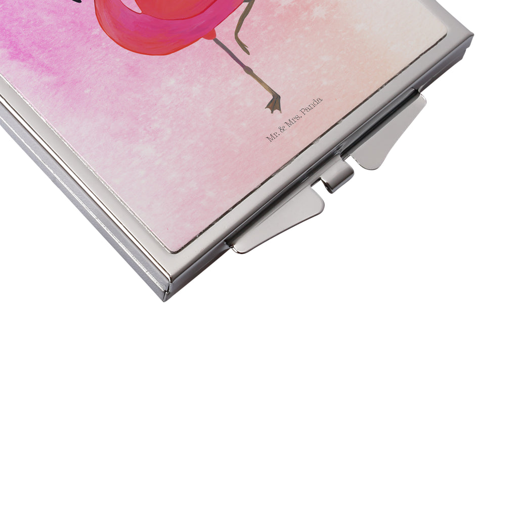 Handtaschenspiegel quadratisch Flamingo classic Spiegel, Handtasche, Quadrat, silber, schminken, Schminkspiegel, Flamingo, Einzigartig, Selbstliebe, Stolz, ich, für mich, Spruch, Freundin, Freundinnen, Außenseiter, Sohn, Tochter, Geschwister