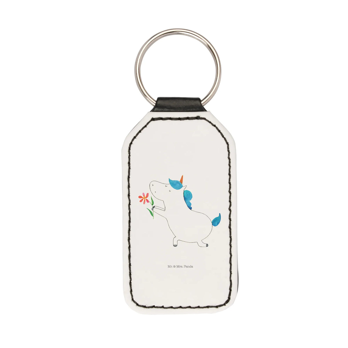 Rectangular key ring unicorn flower keychain, bag pendant, key ring, lucky charm, pendant, unicorn, unicorns, engagement, couple, request, marriage application, flower, partner, love, proof of love