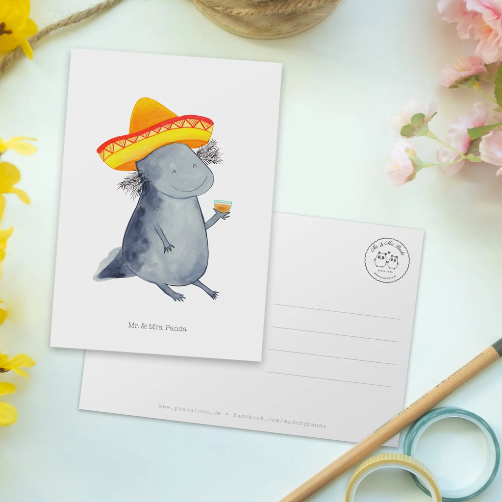 Postkarte Axolotl Tequila Ansichtskarten, Karte, Geburtstagskarte, Grußkarte, Einladungskarte, Einladung Geburtstag, Dankeskarte, Geschenkkarte, Einladungskarten Geburtstag, Einladung, Postkarte, Ansichtskarte, Axolotl, Molch, Lurche, Mexico, Spruch, Sombrero, Schwanzlurch, Axolot, Lurch, Mexiko, Feuerdrache, Zitrone, Tequila, Motivation, Feuersalamander