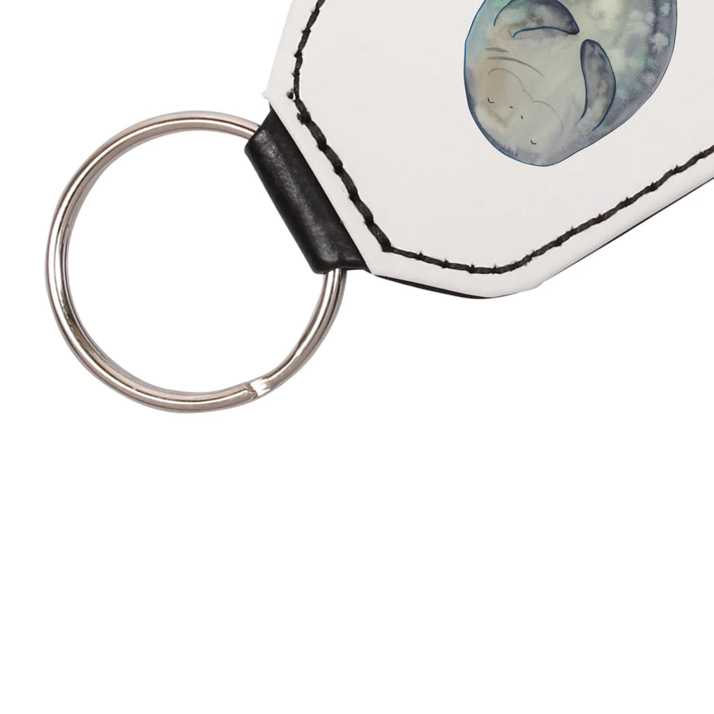 Rectangular key ring manatee happy pendant, keychain, lucky charm, bag pendant, key ring, Seafood, aquatic animals, ocean, sea, fish, shells, corals, reef, whale, narwhal, sea urchin, lobster, platypus, turtle, manatee, crocodile, orca, shrimp, gifts for seafood lovers, water world, underwater animals, underwater world, vacation, deep sea, seafood fans, gift ideas, seafood decoration, seafood posters, Lovesickness, Girlfriend, Manatees, Respect, New start, Satisfaction, Self-love, New beginning, Carefulness, Manatee