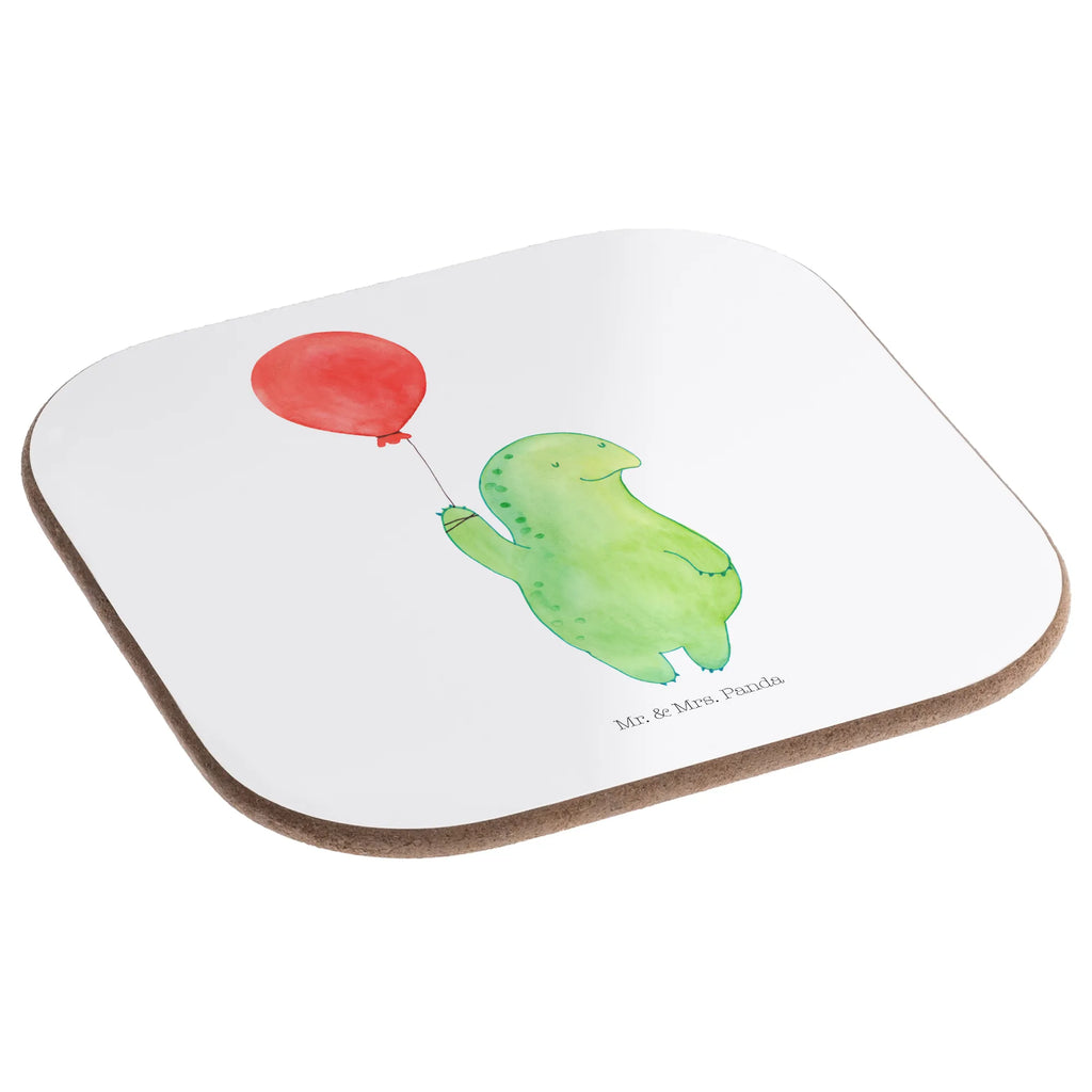 Square coaster tortoise balloon party, breakfast, gift, Coasters, glass coasters, presents, gifts, turtle, tortoise, reptile, ancient creature, cute, sweet, gift ideas, birthday gift, illustrated, funny, turtle gift items, funny turtle gifts, pet turtles, mom, best friend, sister or daughter, turtle lover, turtles, motivational slogan, courageous outburst, motivation