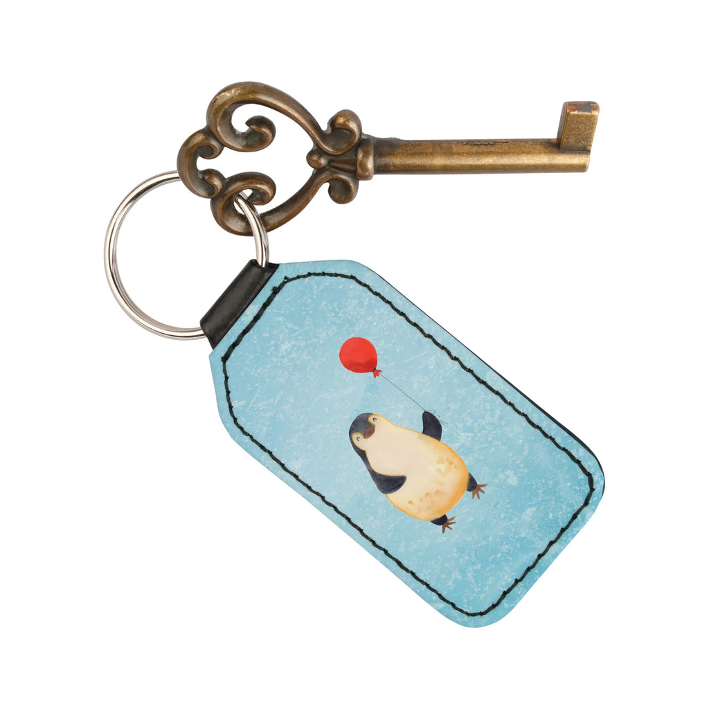 Rectangular key ring Penguin balloon bag pendant, key ring, keychain, lucky charm, pendant, Penguin, North Pole, Winter, Penguins, gift idea, daydreams, gift girlfriend, motivation, balloon, penguins, new start, new life, best friend, happiness, love, love of life