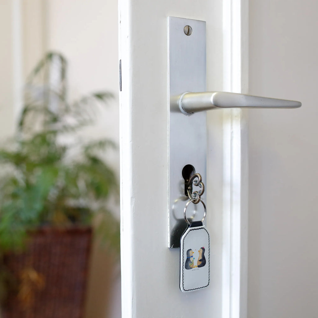 Rectangular key ring Penguin pair keychain, bag pendant, pendant, key ring, lucky charm, Penguin, North Pole, Winter, Penguins, wedding day, penguin, love, wedding gift, great love, dream couple, lovers, love gift, proof of love, wedding, engagement, penguins, anniversary