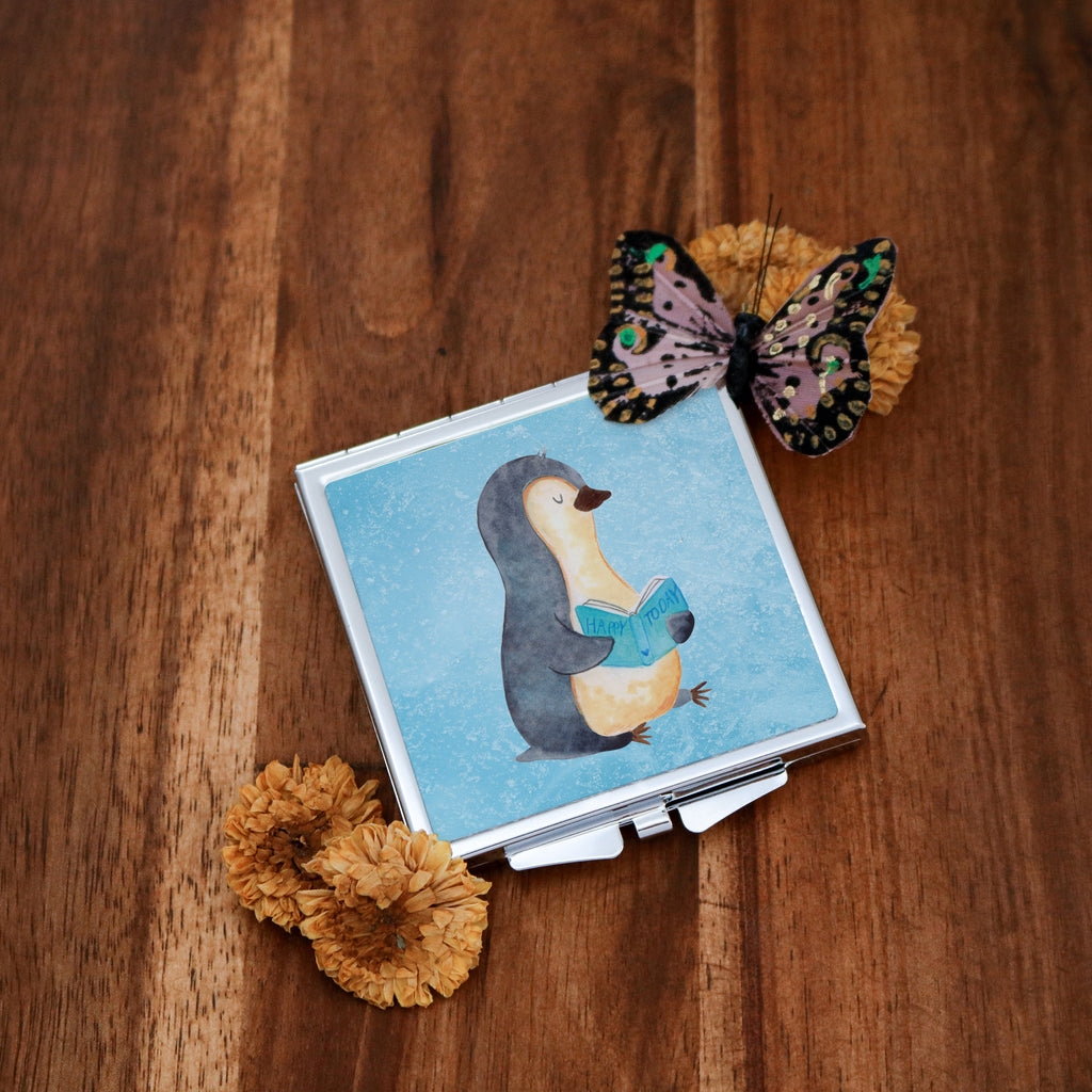 Kwadratowe lusterko do torebki pingwin książka Pinguin