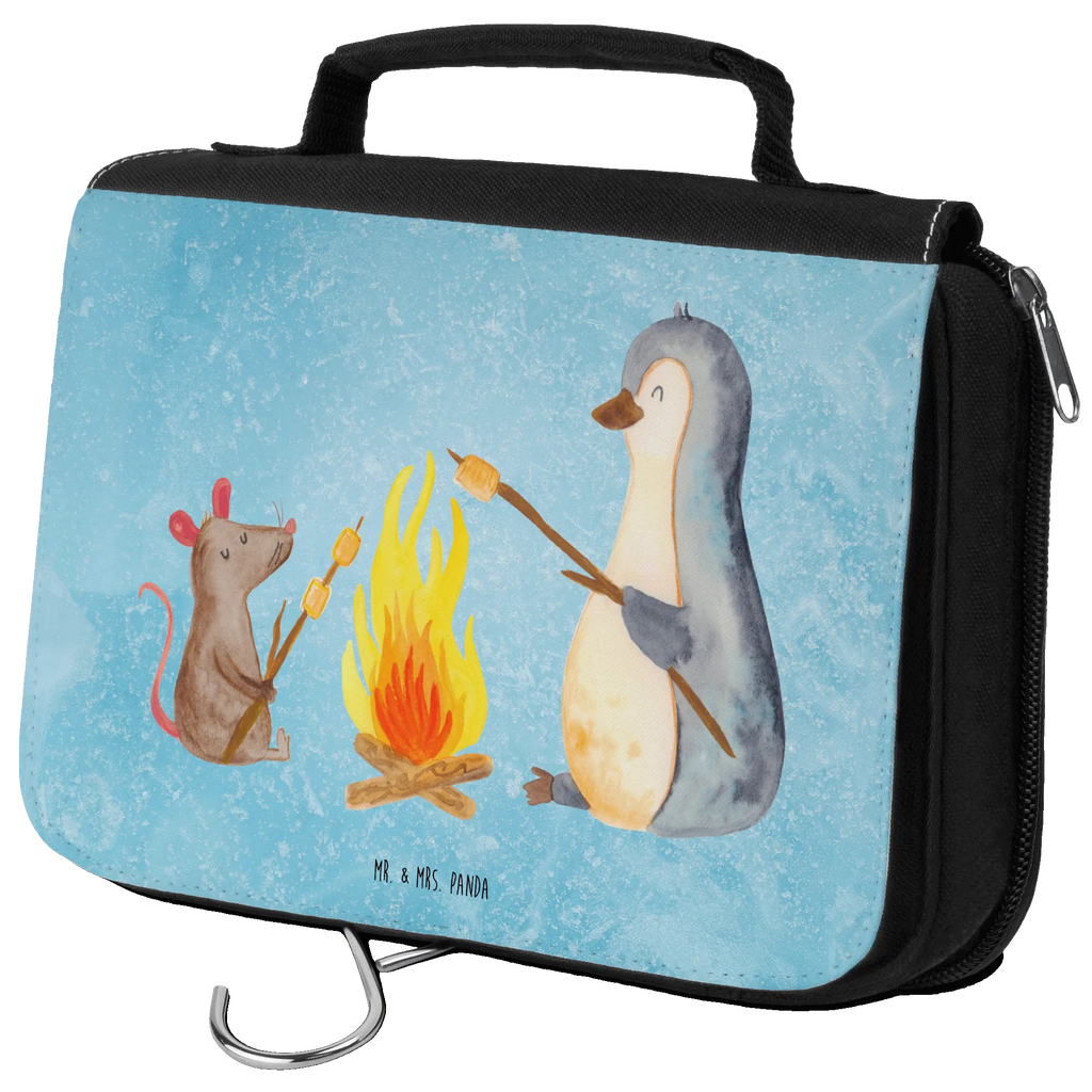 Kulturbeutel Pinguin Lagerfeuer Schminktasche, Necessaire, Kulturtasche, hygienebeutel, beautycase, Waschtasche, Reisebeutel, Kulturbeutel, Kulturbeutel Waschbar, Toilettentasche, Waschbeutel, Kosmetiktasche, badtasche, Schminkbeutel, hygienetasche, Pinguin, Büroalltag, Büro, Lebensspruch, Lagerfeuer, Arbeit, Feuer, Leben, Grillen, Marshmallows, Job, Motivation, Neustart, Maus, Liebe, Pinguine, Lebensmotivation