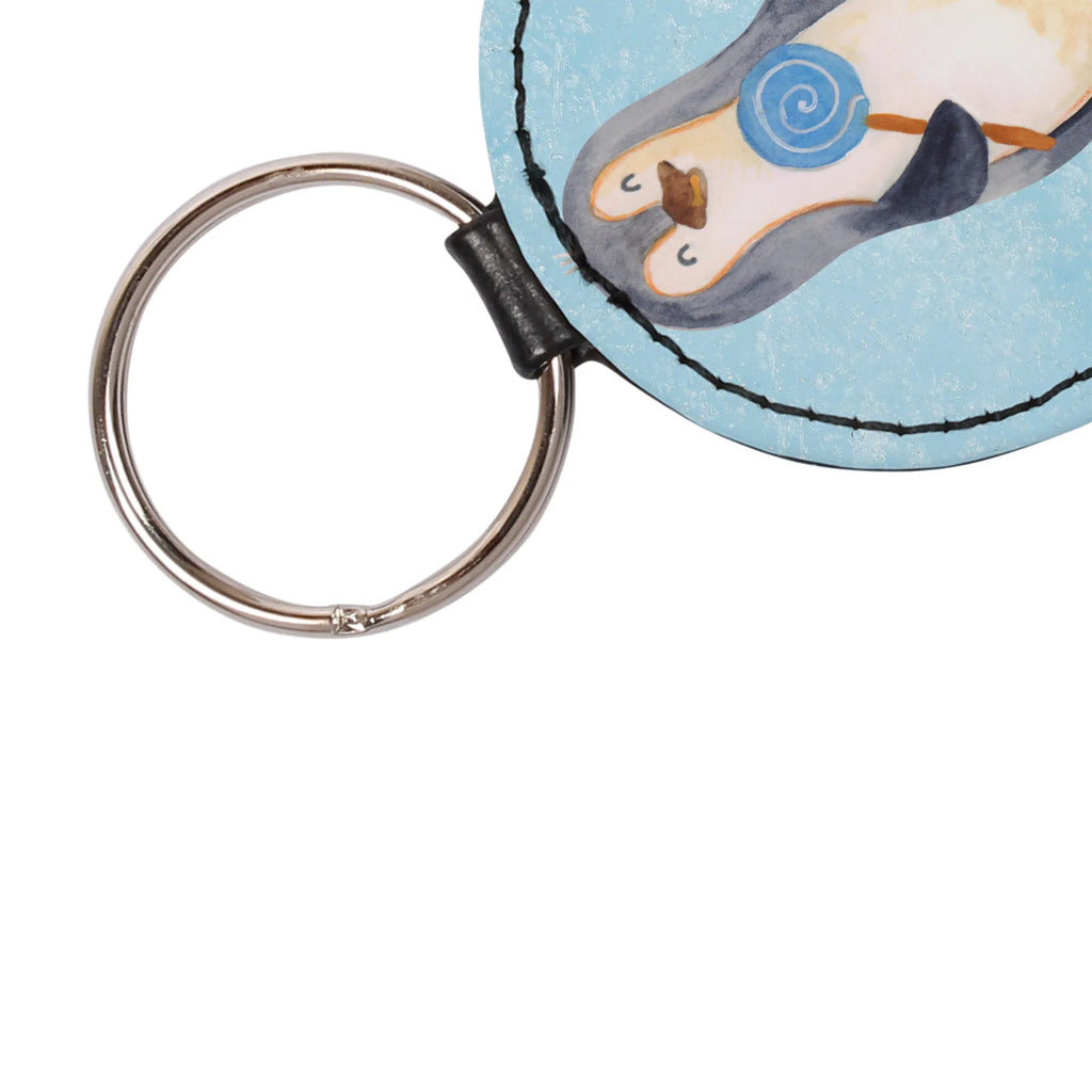 Round key ring Penguin lollipop lucky charm, pendant, bag pendant, keychain, key ring, Penguin, North Pole, Winter, Penguins, crook, hoodlum, lollipop, slogan, candy, rebel, bullshit, penguins