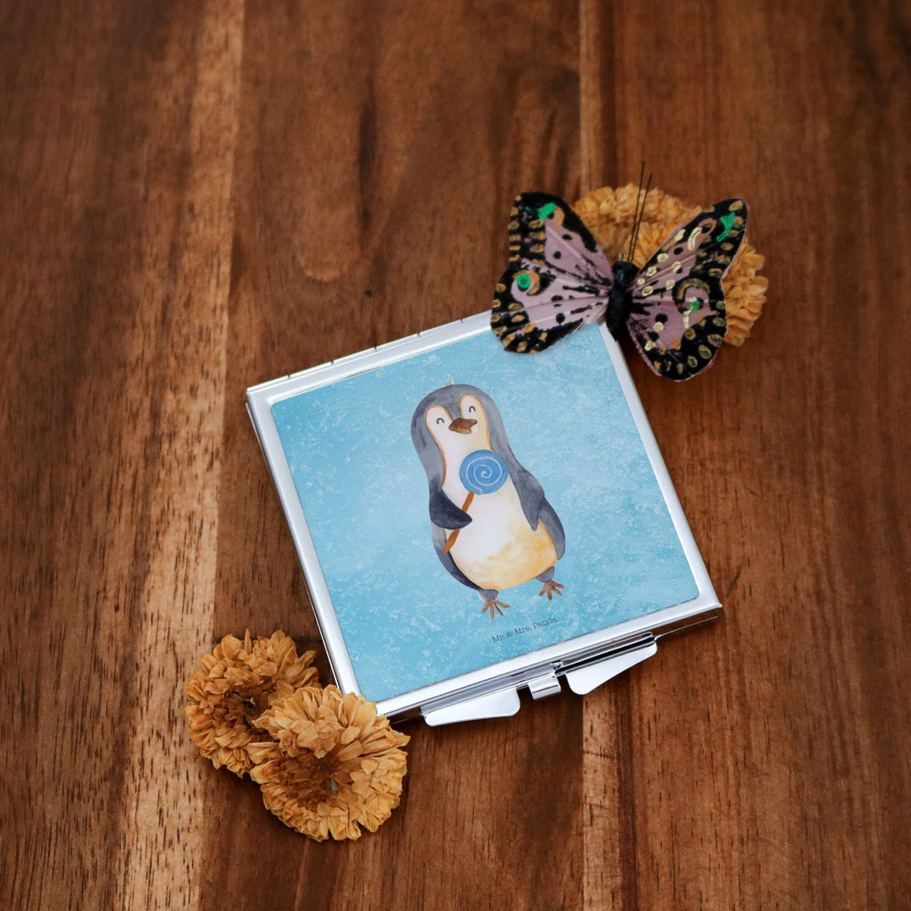 Kwadratowe lusterko do torebki pingwin lizak Pinguin