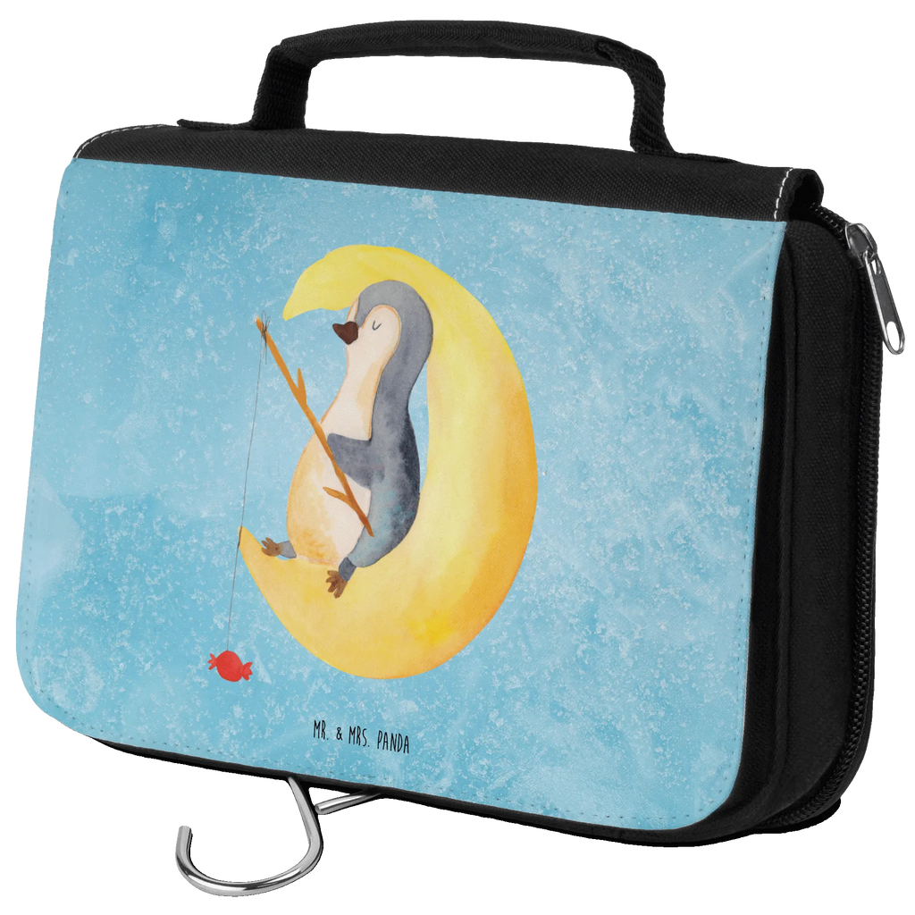 Kulturbeutel Pinguin Mond beautycase, Necessaire, Kulturbeutel, Kulturtasche, Schminktasche, hygienetasche, Schminkbeutel, Reisebeutel, Waschtasche, Waschbeutel, badtasche, Kulturbeutel Waschbar, Kosmetiktasche, hygienebeutel, Toilettentasche, Pinguin, Schlafzimmer, Nachtruhe, Pinguine, Spruch, Gästezimmer, Schlafstörungen, schlafen, Einschlafen