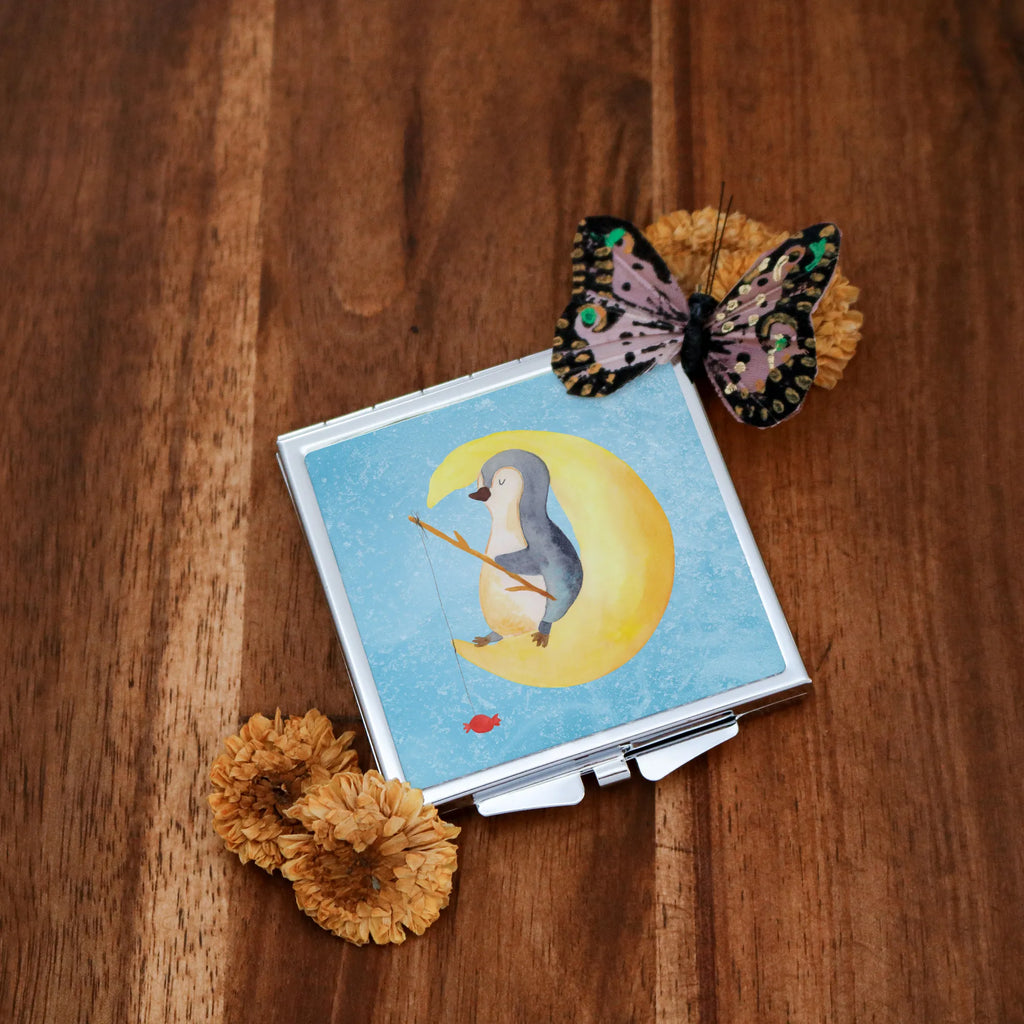 Kwadratowe lusterko do torebki pingwin księżyc Pinguin