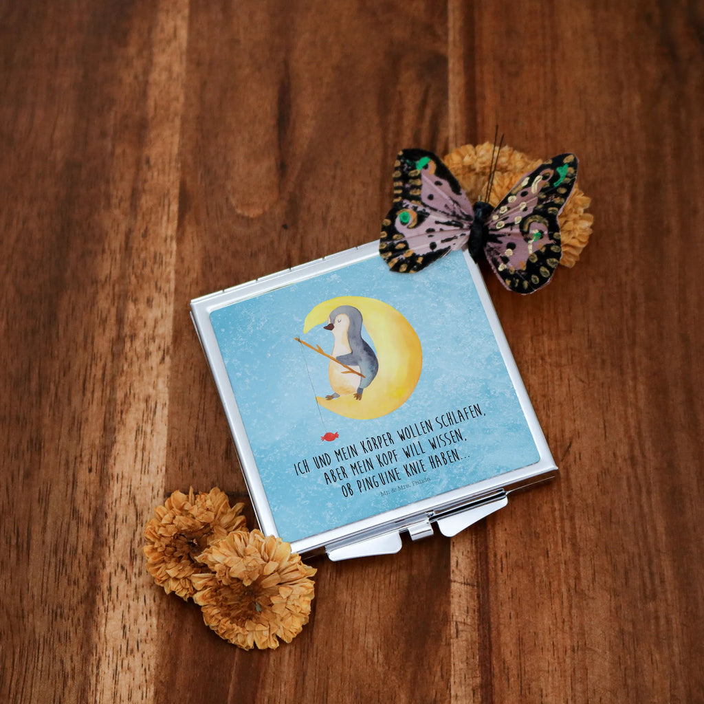 Kwadratowe lusterko do torebki pingwin księżyc Pinguin