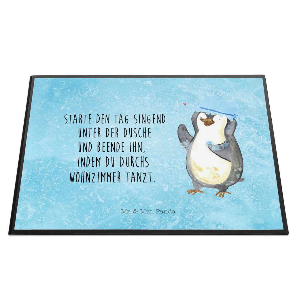 Schreibtischunterlage Pinguin duscht Schreibtischauflage, Schreibtischunterlage Groß, Schreibwaren, Büroartikel, Schreibunterlage, Bürobedarf, Schreibtisch Unterlagen, Pinguin, Pinguine, Lebensmotto, Dusche, glücklich sein, Neustart, Motivation, duschen, Neuanfang