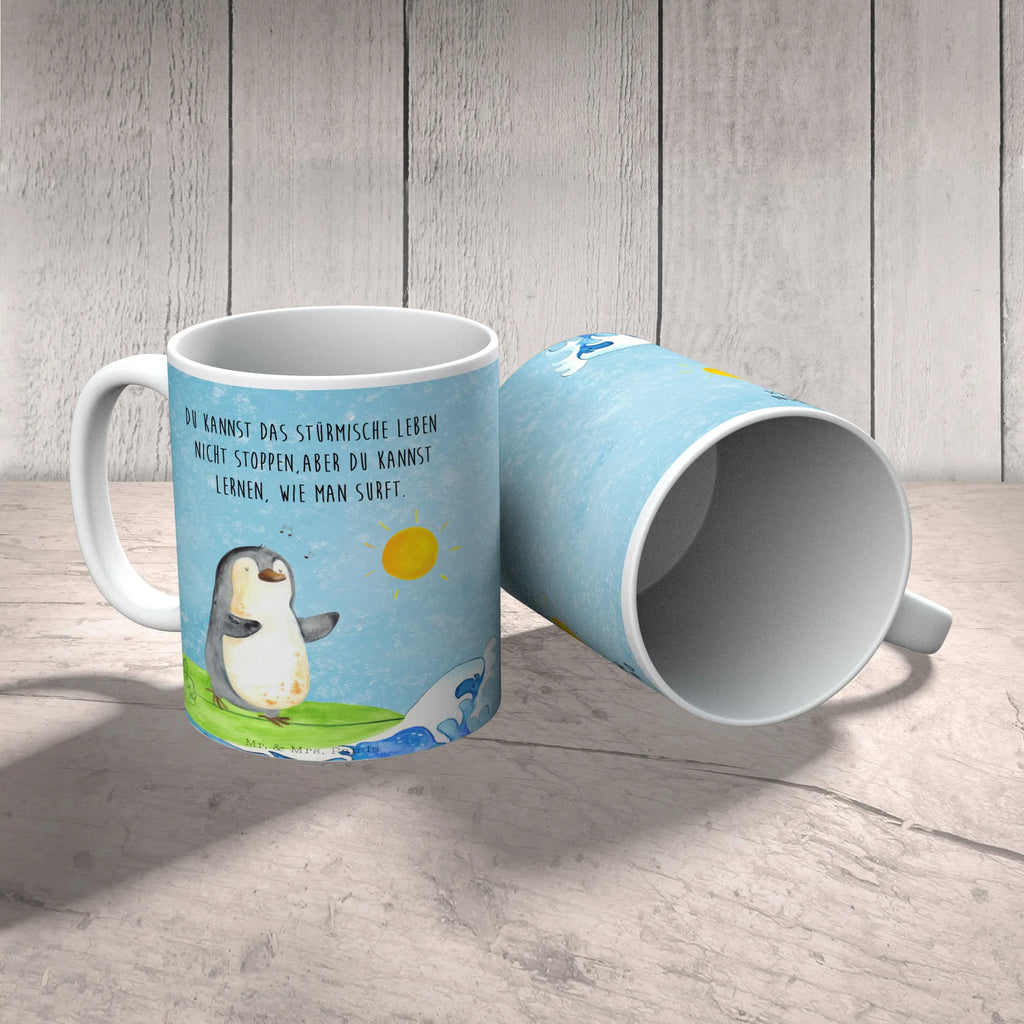 Mug Penguin surfer office mug, ceramic mug, custom mug, mug with designs, latte mug, novelty mug, personalized mug, tea mug, coffee mug, mug, gift mug, mug with quotes, porcelain mug, Penguin, North Pole, Winter, Penguins, surfing, Portugal, wave riding, penguins, waves, Hawaii, holidays, surfers