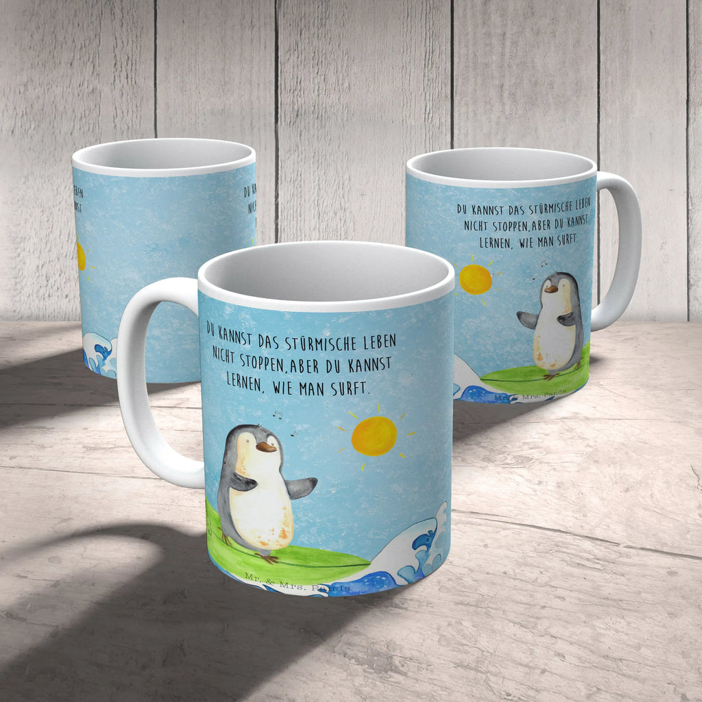 Mug Penguin surfer office mug, ceramic mug, custom mug, mug with designs, latte mug, novelty mug, personalized mug, tea mug, coffee mug, mug, gift mug, mug with quotes, porcelain mug, Penguin, North Pole, Winter, Penguins, surfing, Portugal, wave riding, penguins, waves, Hawaii, holidays, surfers