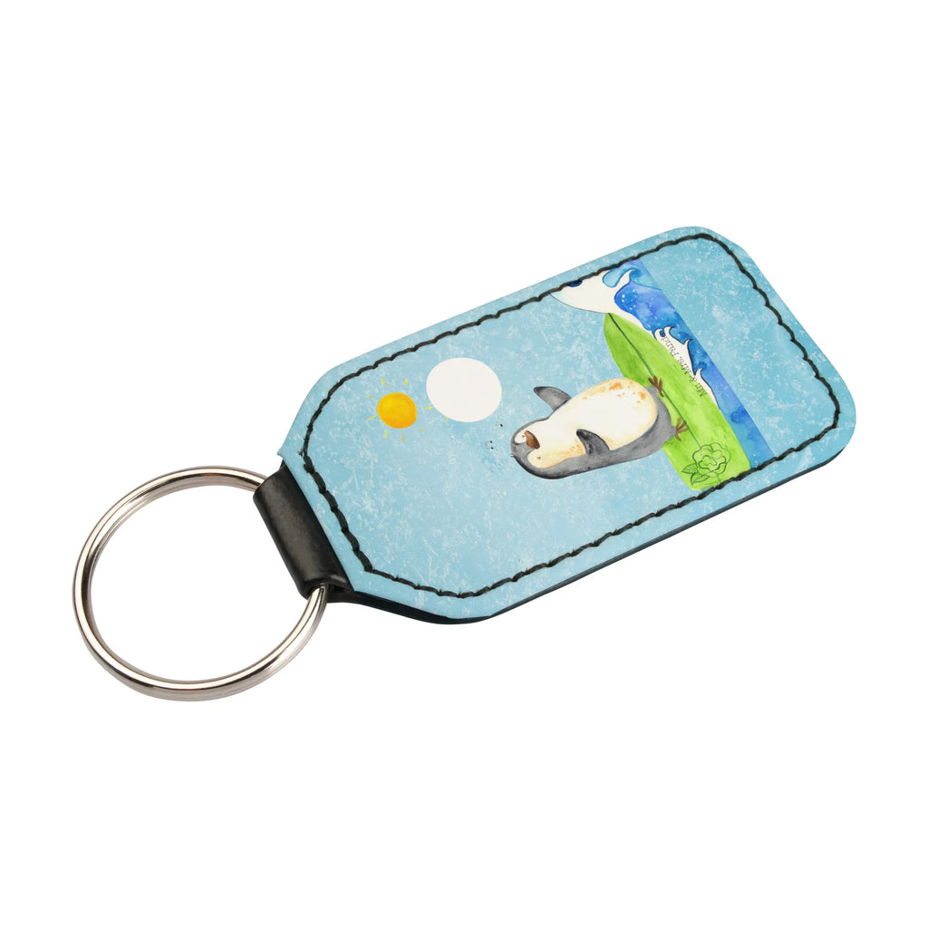 Rectangular key ring Penguin surfer bag pendant, lucky charm, pendant, key ring, keychain, Penguin, North Pole, Winter, Penguins, holidays, surfers, waves, Portugal, Hawaii, penguins, wave riding, surfing