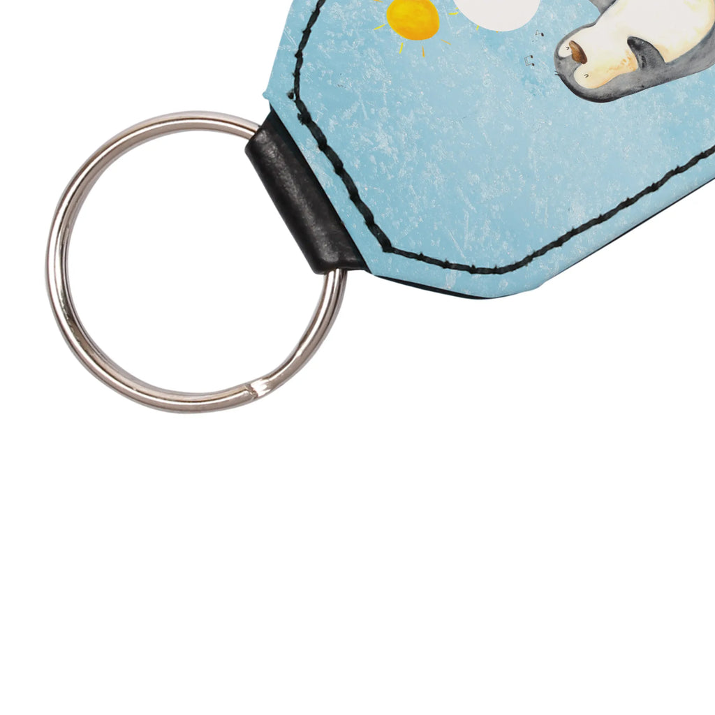 Rectangular key ring Penguin surfer bag pendant, lucky charm, pendant, key ring, keychain, Penguin, North Pole, Winter, Penguins, holidays, surfers, waves, Portugal, Hawaii, penguins, wave riding, surfing