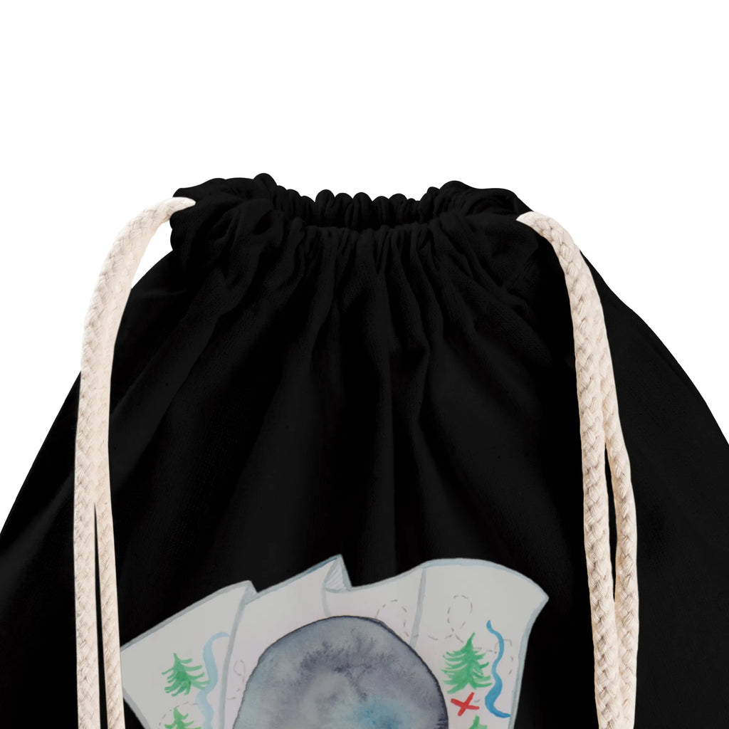 Drawstring bag Penguin & Mouse Hiker jute bag, gym bag, sports bag, bag, hipster, carrier bag, Penguin, North Pole, Winter, Penguins, road trip, penguins, excursion, penguin, adventure, wanderlust, adventurer, hiking