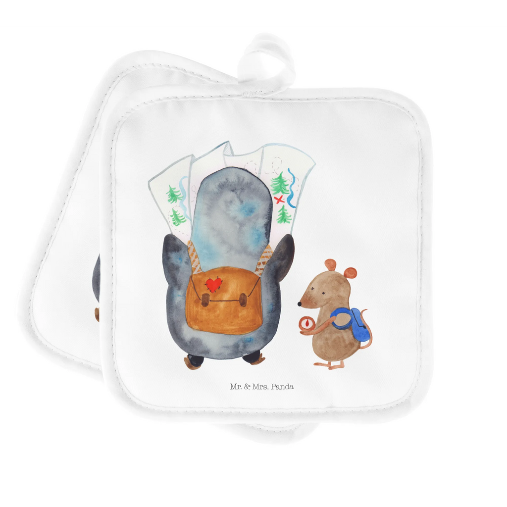 2-elementowy zestaw podkładek pod garnki Pingwin i Mysz Wędrowcy Topfuntersetzer, Schöne Topflappen, Topflappenset, Topflappen 2er Set, Topfhandschuhe, Topflappen, Ofenhandschuhe, Topflappen mit Spruch, Topflappen lustig, Topfhandschuh, Ofenhandschuh, Topflappen Set, Pinguin, wandern, Abenteuer, Wanderlust, Roadtrip, Pinguine, Abenteurer, Ausflug