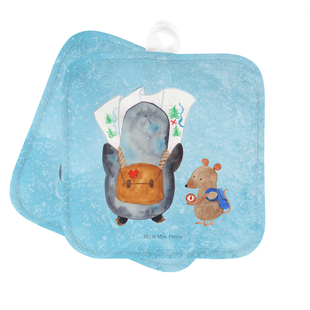 2-elementowy zestaw podkładek pod garnki Pingwin i Mysz Wędrowcy Topfuntersetzer, Schöne Topflappen, Topflappenset, Topflappen 2er Set, Topfhandschuhe, Topflappen, Ofenhandschuhe, Topflappen mit Spruch, Topflappen lustig, Topfhandschuh, Ofenhandschuh, Topflappen Set, Pinguin, wandern, Abenteuer, Wanderlust, Roadtrip, Pinguine, Abenteurer, Ausflug