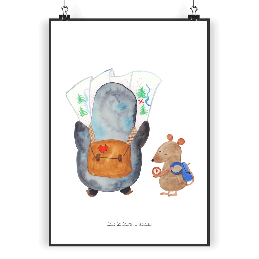 Plakat Pingwin i Mysz Wędrowcy wandkunst, wanddruck, Wanddekoration, kunstposter, Wandbild, Wandschmuck, Designposter, Plakat, Mr. & Mrs. Panda Poster, Posterdruck, Kunstdruck, drucke, Bild für Wand, Poster, Bild, Wandposter, Wanddeko Bild, wanddeko, kunstdruck poster, grafikposter, kunst für die wand, Deko Bild, Pinguin, Pinguine, Wanderlust, Wandern, Roadtrip, Abenteurer, Abenteuer, Ausflug