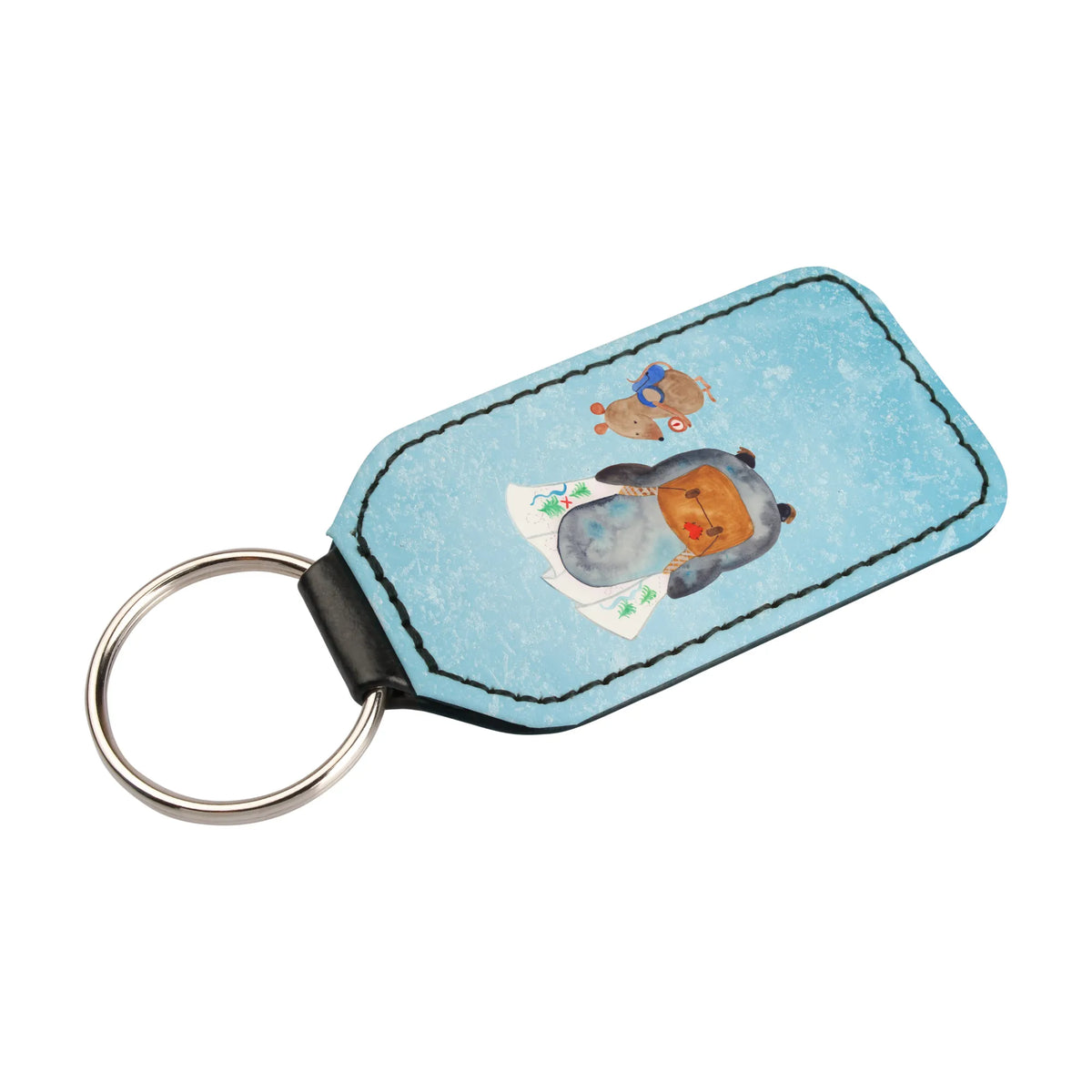 Rectangular key ring Penguin & Mouse Hiker key ring, lucky charm, bag pendant, keychain, pendant, Penguin, North Pole, Winter, Penguins, penguin, excursion, adventurer, penguins, wanderlust, road trip, hiking, adventure
