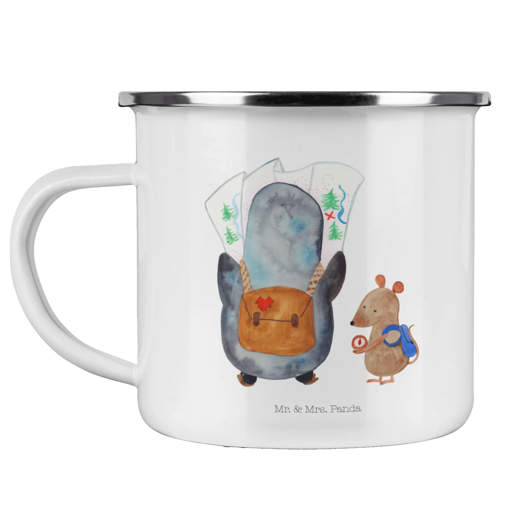 Enamel camping mug Penguin & Mouse Hiker reisetasse, Emaille Becher, Tasse Emaille, emaillebecher, Teetasse, Metalltasse, wanderbecher, wandertasse, Kaffeetasse, Teebecher, Blechtasse, Reisebecher, Campingtasse, becher emaille, Emaille Tasse, Campingbecher, Becher, Emailletasse, Trinkbecher, Pott, Tasse, metallbecher, blechbecher, Kaffeebecher, Pinguin, Wandern, Abenteurer, Ausflug, Wanderlust, Roadtrip, Pinguine, Abenteuer