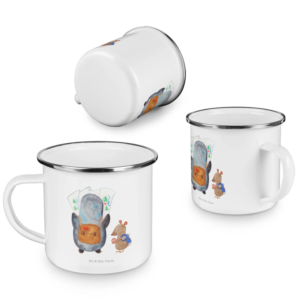 Enamel camping mug Penguin & Mouse Hiker reisetasse, Emaille Becher, Tasse Emaille, emaillebecher, Teetasse, Metalltasse, wanderbecher, wandertasse, Kaffeetasse, Teebecher, Blechtasse, Reisebecher, Campingtasse, becher emaille, Emaille Tasse, Campingbecher, Becher, Emailletasse, Trinkbecher, Pott, Tasse, metallbecher, blechbecher, Kaffeebecher, Pinguin, Wandern, Abenteurer, Ausflug, Wanderlust, Roadtrip, Pinguine, Abenteuer