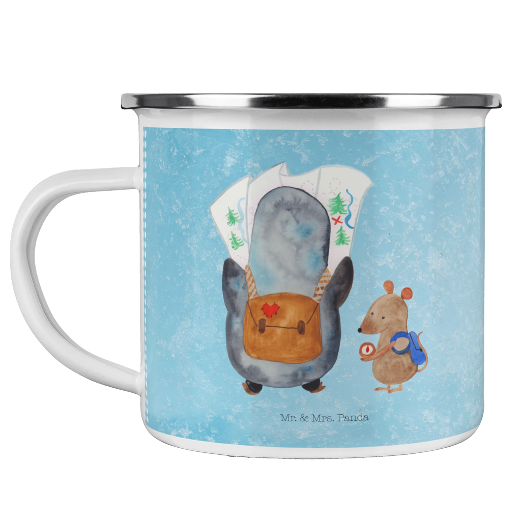 Enamel camping mug Penguin & Mouse Hiker reisetasse, Emaille Becher, Tasse Emaille, emaillebecher, Teetasse, Metalltasse, wanderbecher, wandertasse, Kaffeetasse, Teebecher, Blechtasse, Reisebecher, Campingtasse, becher emaille, Emaille Tasse, Campingbecher, Becher, Emailletasse, Trinkbecher, Pott, Tasse, metallbecher, blechbecher, Kaffeebecher, Pinguin, Wandern, Abenteurer, Ausflug, Wanderlust, Roadtrip, Pinguine, Abenteuer