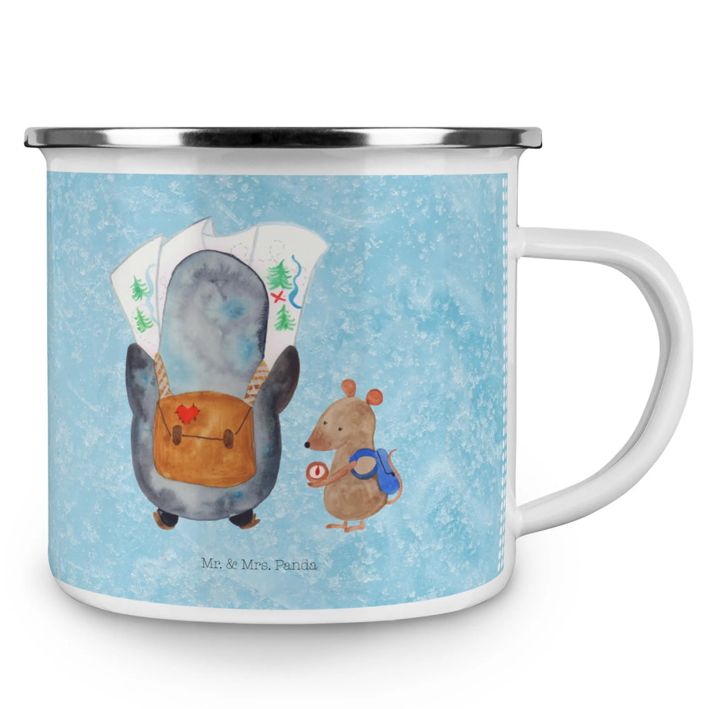 Enamel camping mug Penguin & Mouse Hiker reisetasse, Emaille Becher, Tasse Emaille, emaillebecher, Teetasse, Metalltasse, wanderbecher, wandertasse, Kaffeetasse, Teebecher, Blechtasse, Reisebecher, Campingtasse, becher emaille, Emaille Tasse, Campingbecher, Becher, Emailletasse, Trinkbecher, Pott, Tasse, metallbecher, blechbecher, Kaffeebecher, Pinguin, Wandern, Abenteurer, Ausflug, Wanderlust, Roadtrip, Pinguine, Abenteuer