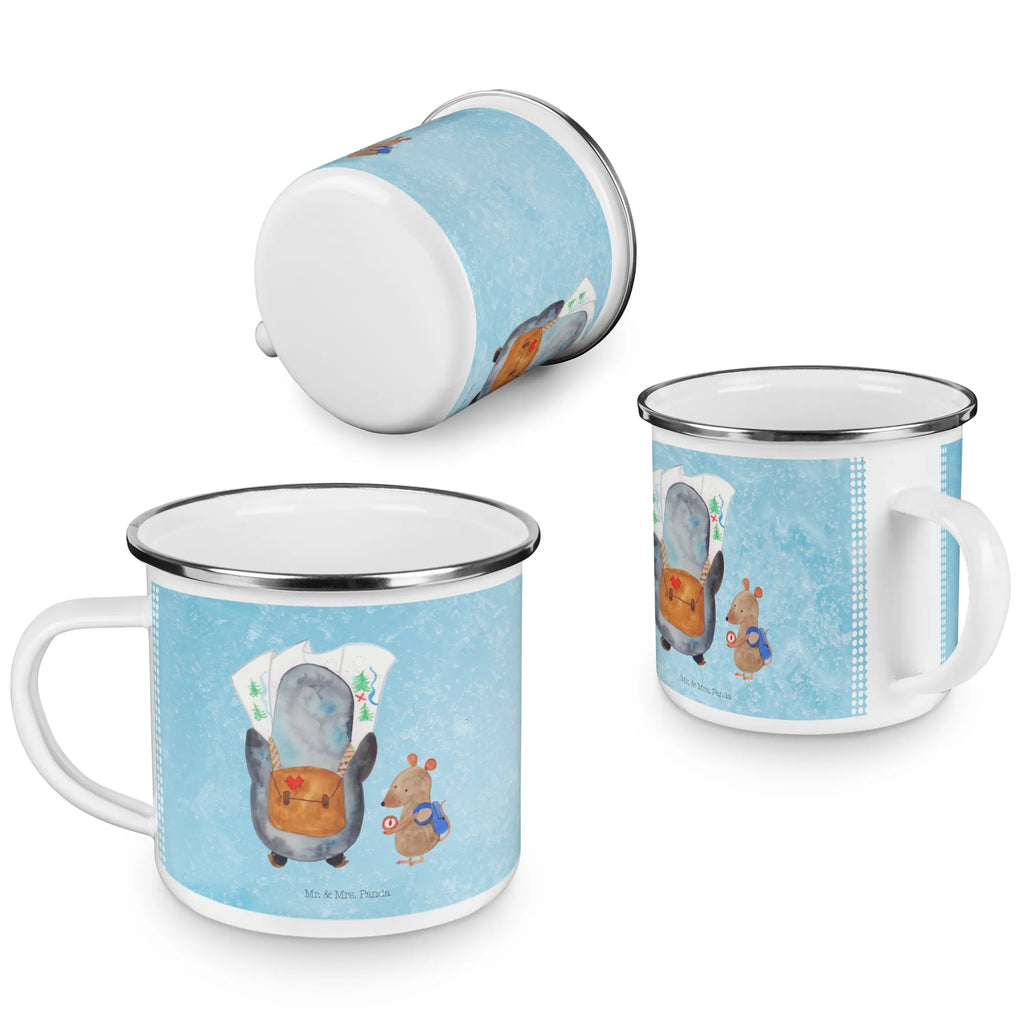 Enamel camping mug Penguin & Mouse Hiker reisetasse, Emaille Becher, Tasse Emaille, emaillebecher, Teetasse, Metalltasse, wanderbecher, wandertasse, Kaffeetasse, Teebecher, Blechtasse, Reisebecher, Campingtasse, becher emaille, Emaille Tasse, Campingbecher, Becher, Emailletasse, Trinkbecher, Pott, Tasse, metallbecher, blechbecher, Kaffeebecher, Pinguin, Wandern, Abenteurer, Ausflug, Wanderlust, Roadtrip, Pinguine, Abenteuer
